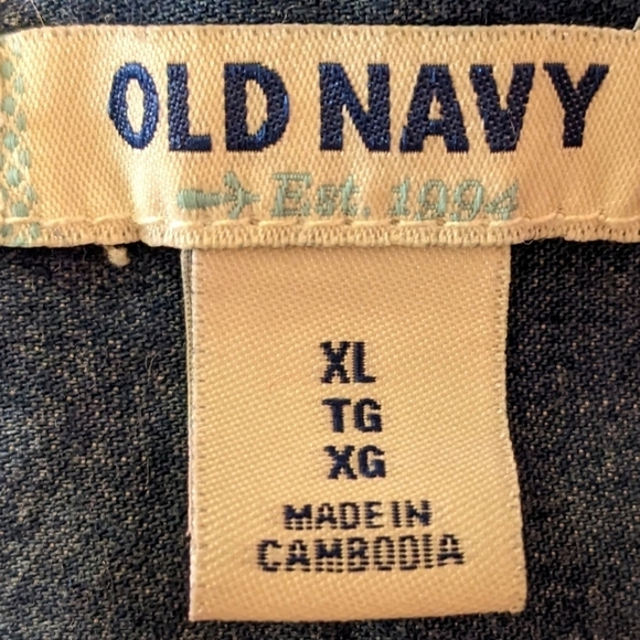 Pre-owned Old Navy multicolored blue long sleeve button shirt, size xl, TH - Picture 3 of 3